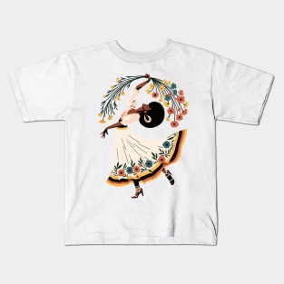 Folk Woman Dancing Kids T-Shirt